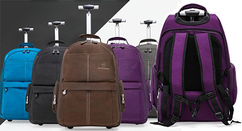 Ba lô kéo du lịch nữ vải chống thấm nước có ngăn đựng laptop TM846