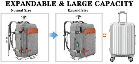 Ba lô du lịch có bánh xe cổng sạc Ba lô du lịch có cần kéo bánh xe cổng sạc USB size to cỡ lớn TM840