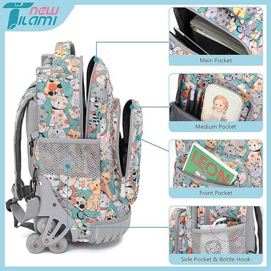 Balo kéo học sinh cấp 1 chuyên leo cầu thang size 18 hiệu Mỹ TM218