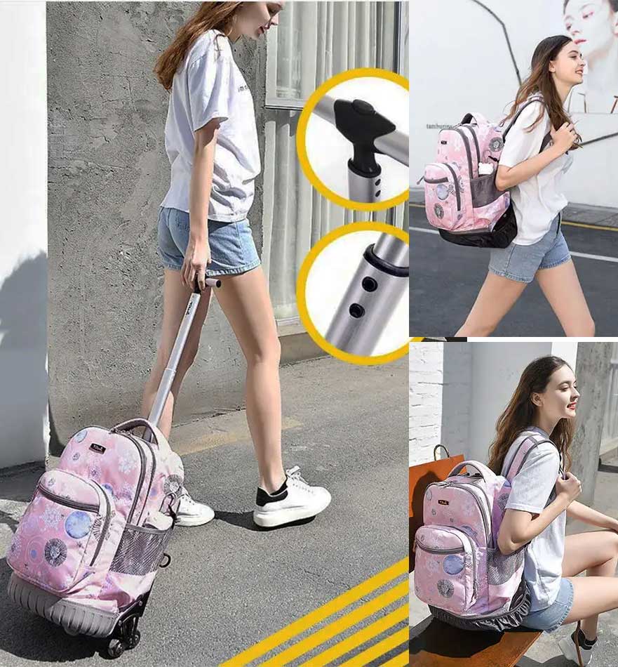 Balo kéo học sinh cấp 1 chuyên leo cầu thang size 18 hiệu Mỹ TM218