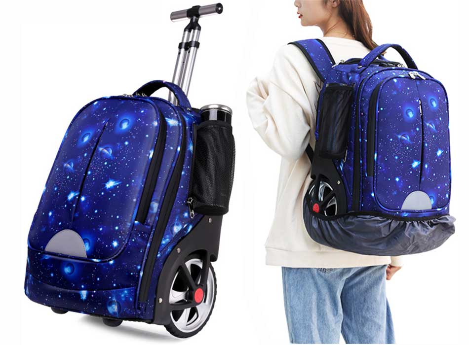 Balo kéo bánh xe to leo cầu thang đi học du lịch đựng laptop TM858