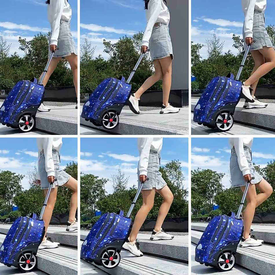 Balo kéo bánh xe to leo cầu thang đi học du lịch đựng laptop TM858