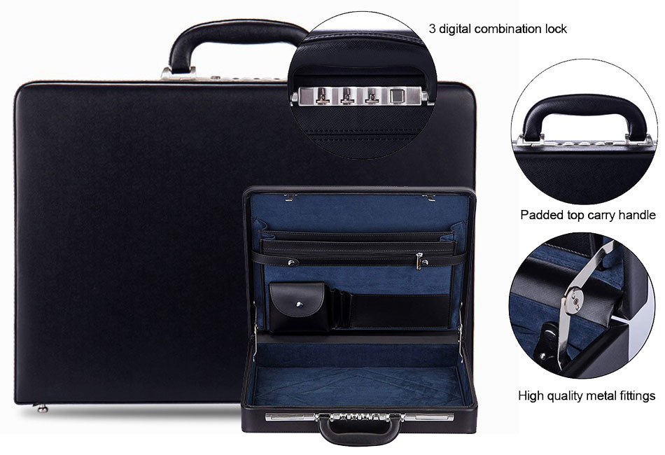 Cặp da thật cao cấp Samsonite Cặp da thật cao cấp Samsonite đựng sổ sách hợp đồng TM515 (Đen)