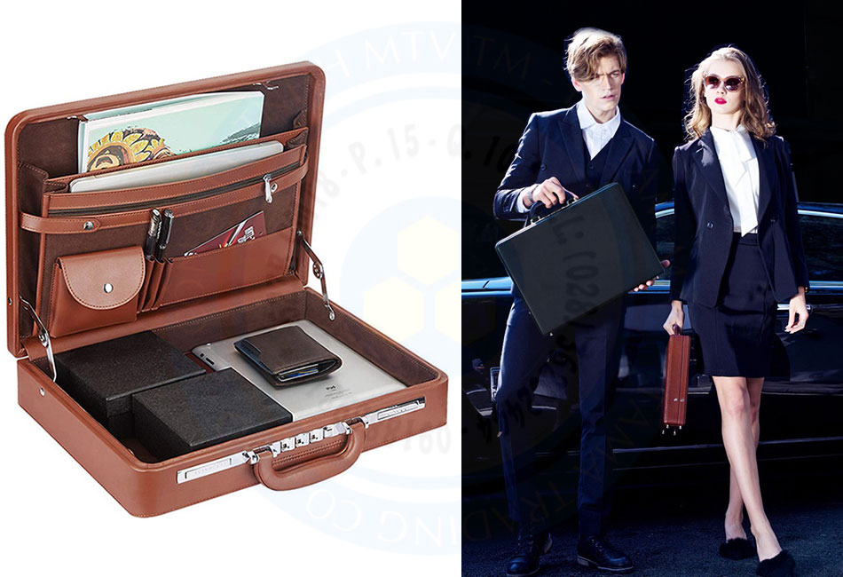 Cặp da thật cao cấp Samsonite Cặp da thật cao cấp Samsonite đựng sổ sách hợp đồng TM515 (Đen)