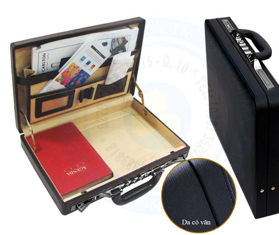 Cặp số da PU có văn size xs đựng hồ sơ A4 Cặp khóa số da PU có văn size nhỏ nhất xs đựng hồ sơ A4 TM918A