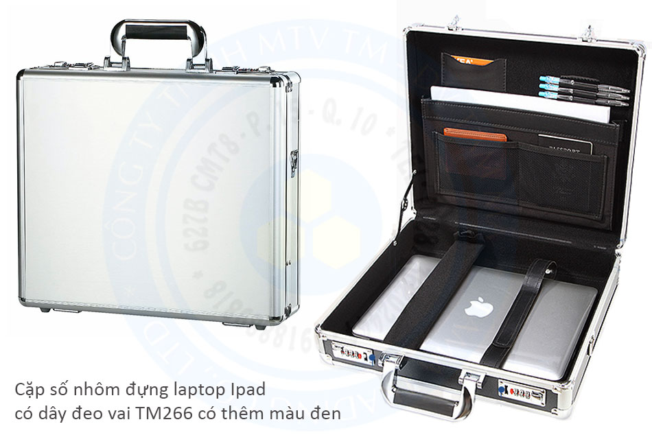 Cặp số nhôm đựng laptop có dây đeo vai Cặp số nhôm có dây đeo vai kỹ thuật viên đựng Ipad laptop TM266