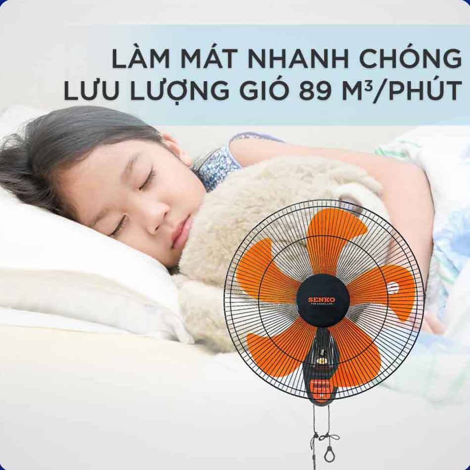Quạt treo tường 5 cánh 2 dây Senko TC1880 65W