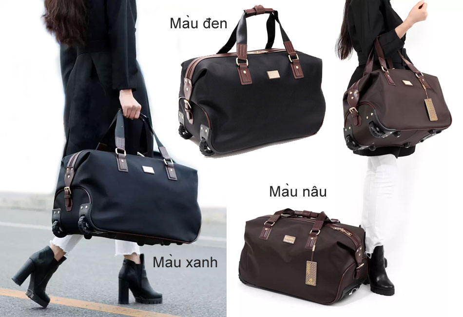 Túi kéo du lịch thời trang nữ Túi kéo du lịch thời trang nữ xách tay nhỏ đựng quần áo TM117 (Xanh)