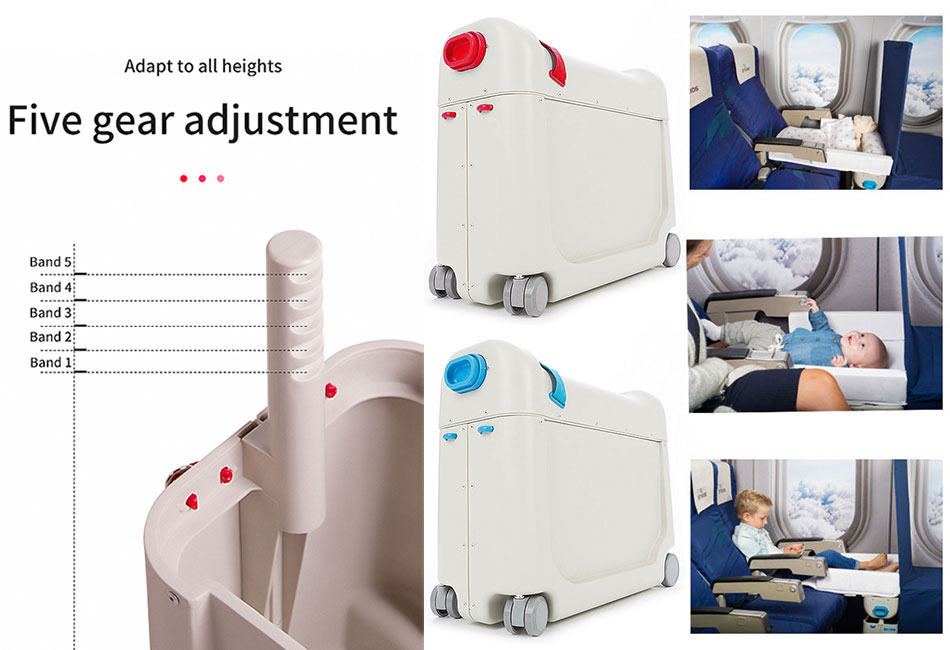 Vali trẻ con tự ngồi đẩy có dây kéo có thể làm giường ngủ TM210