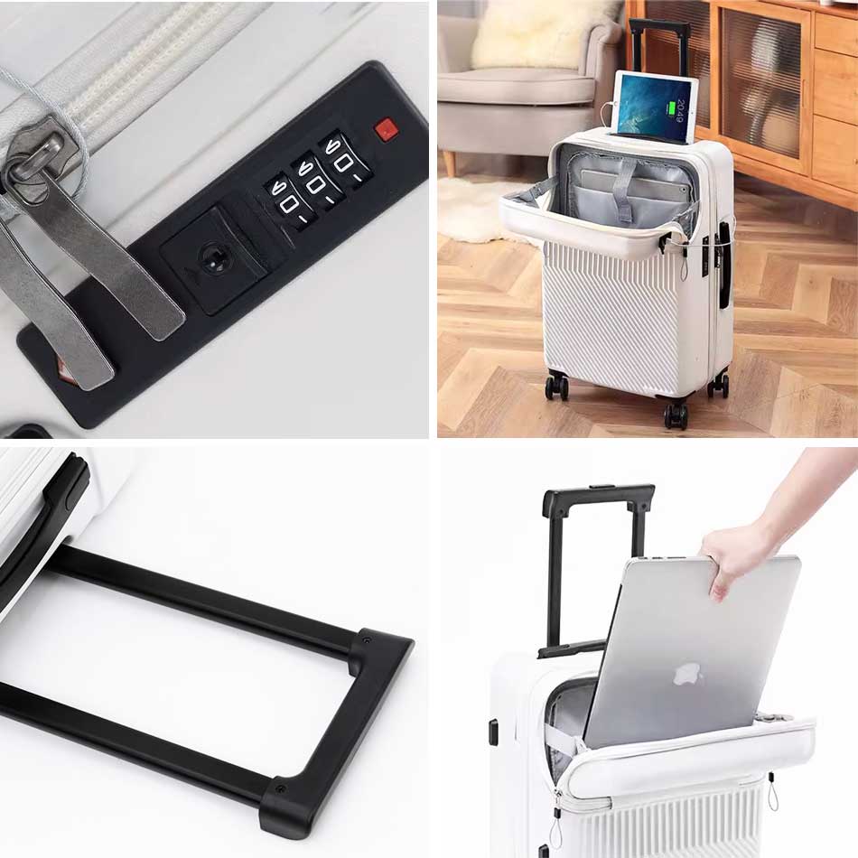 Vali công nghệ có ngăn trước mở đựng laptop cổng sạc USB TM553