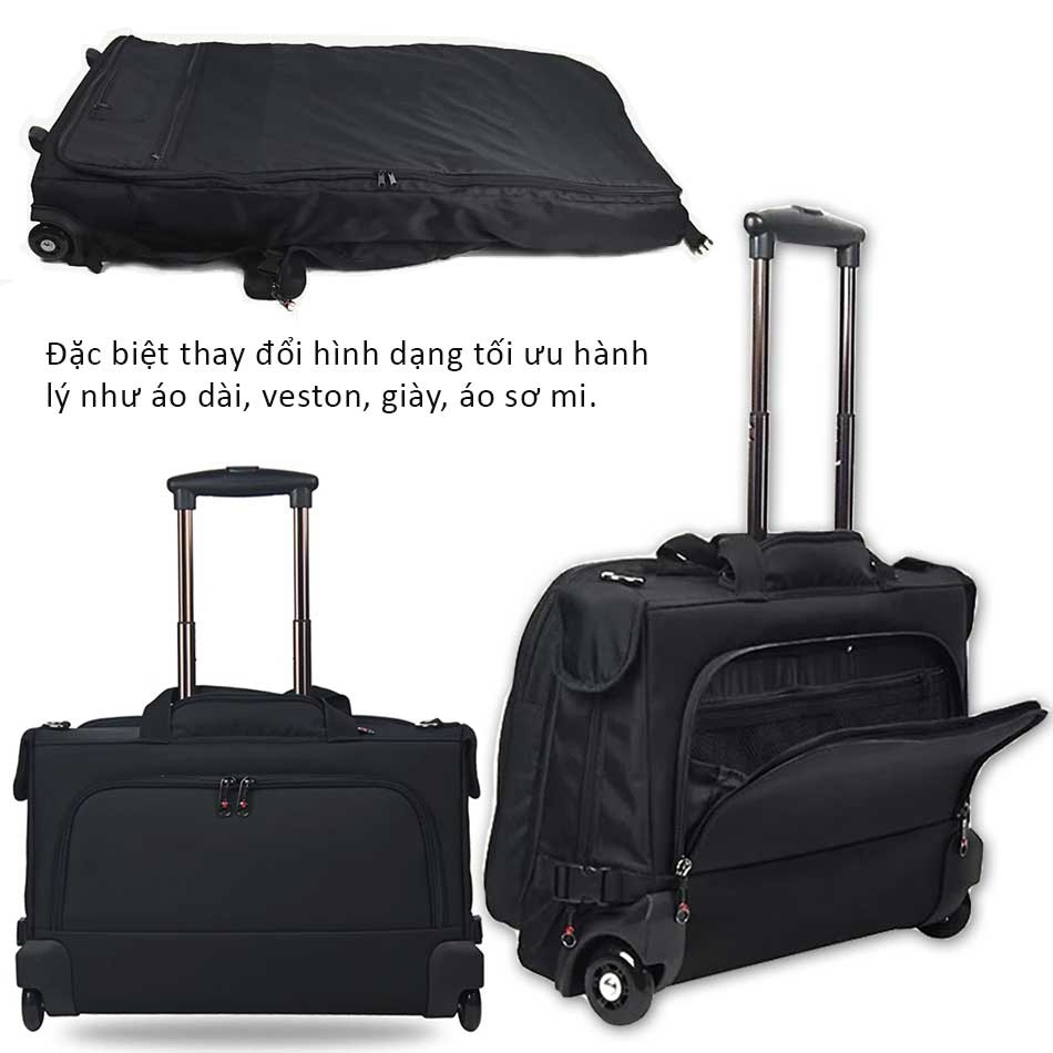 Vali kéo 2 bánh size 22 pilot doanh nhân đựng quần áo veston TM721