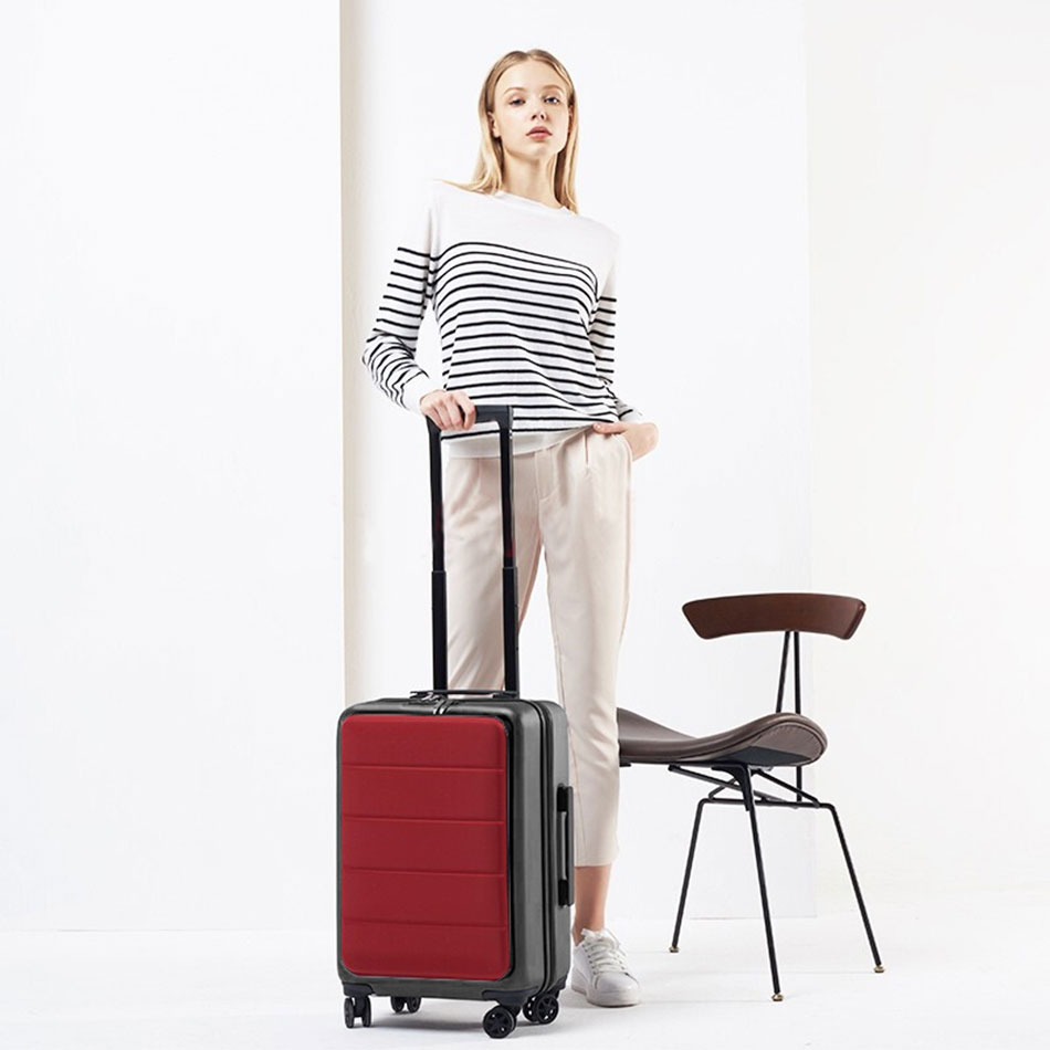 Vali kéo du lịch xách tay 7kg hydrid nhựa vải mở nắp trước TM506