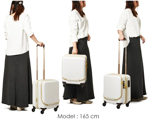 Vali mini nhỏ size 14 Nhật Vali mini nhựa nhỏ size 14 inch Nhật Bản mở ngăn laptop trước TM144