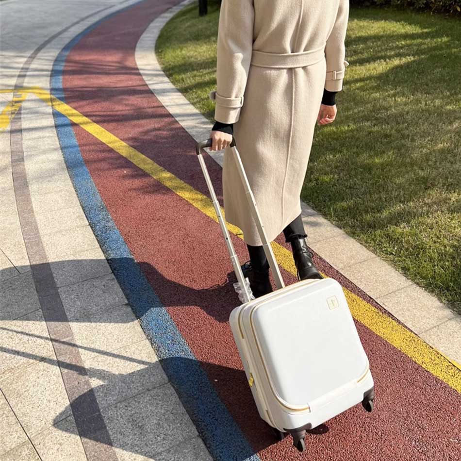 Vali mini nhỏ size 14 Nhật Vali mini nhựa nhỏ size 14 inch Nhật Bản mở ngăn laptop trước TM144