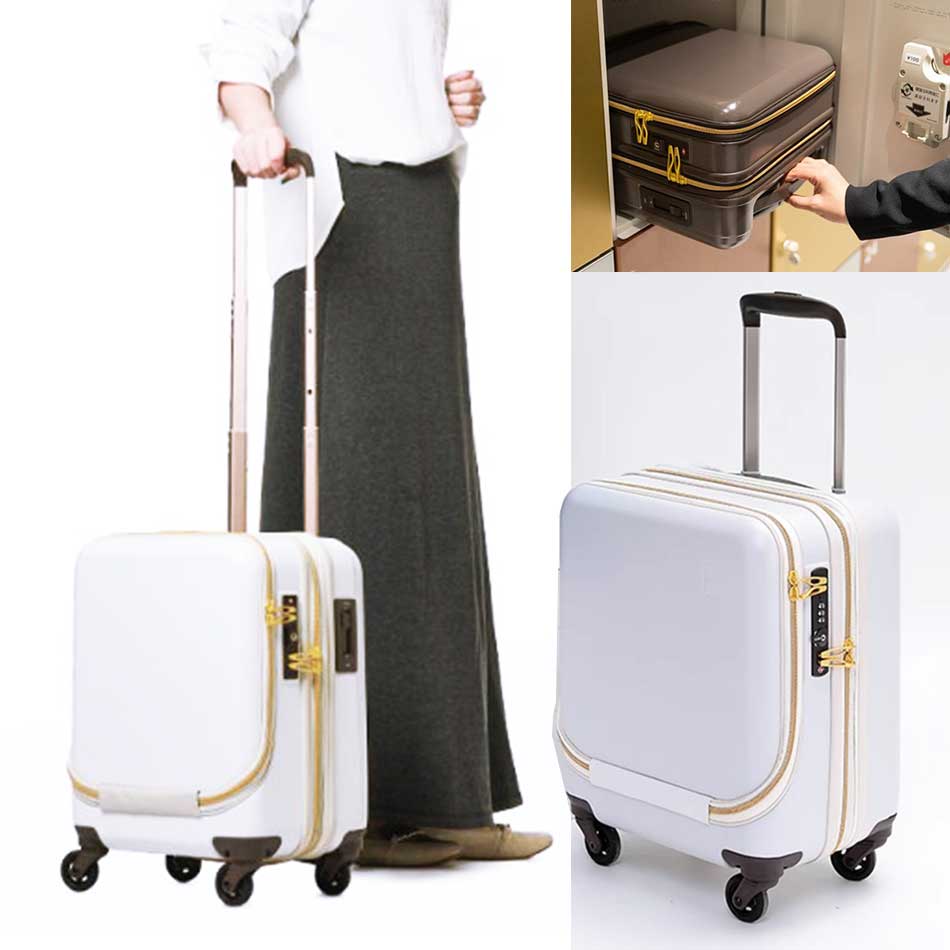 Vali mini nhỏ size 14 Nhật Vali mini nhựa nhỏ size 14 inch Nhật Bản mở ngăn laptop trước TM144