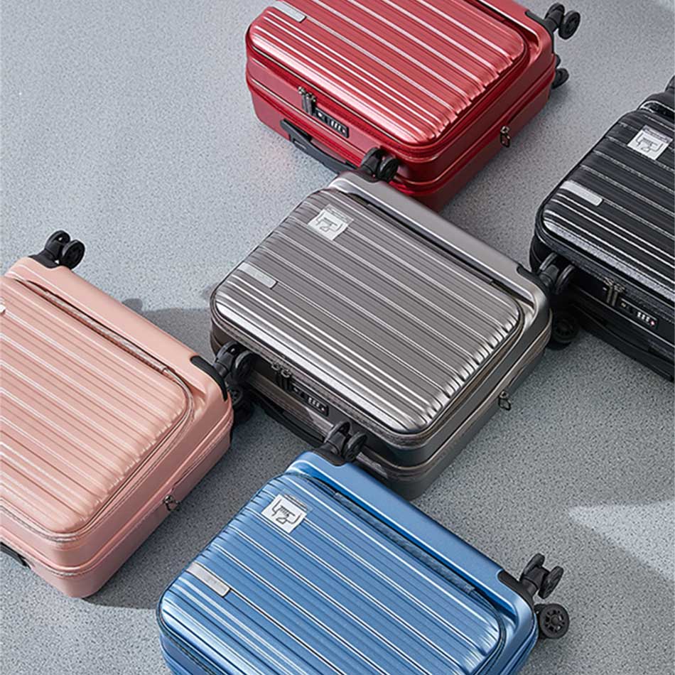 Vali nhựa size 16 có ngăn trước đựng laptop kiểu pilot vuông TM173