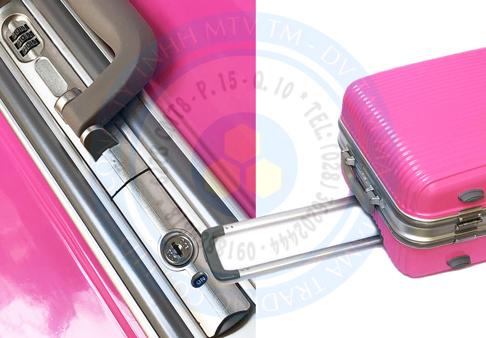 Vali khóa khung nhựa khung nhôm size 20 inch màu hồng TM297