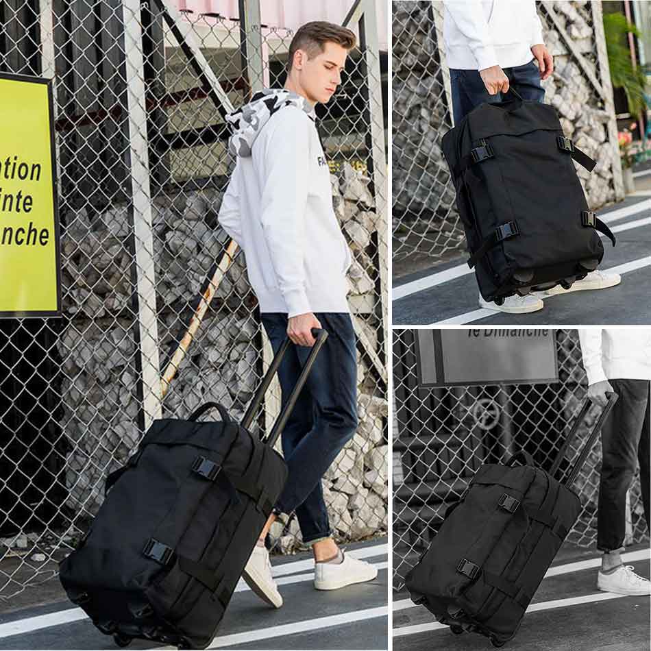 Vali túi kéo 2 bánh vải chống thấm loại xếp lại được size 24 TM510