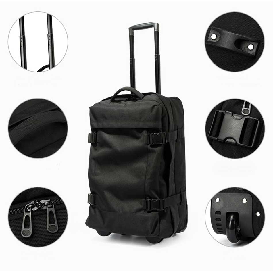 Vali túi kéo 2 bánh vải chống thấm loại xếp lại được size 24 TM510